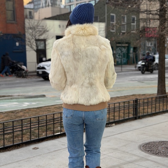 Vintage Ivory Rabbit Fur Jacket - Picture 3 of 6
